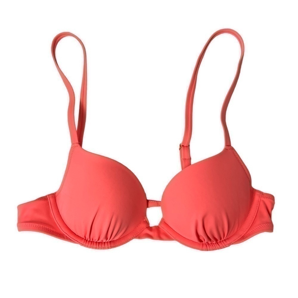 Victoria Secret Bathing Suit Top 34A Coral Pink Beach Top Swim